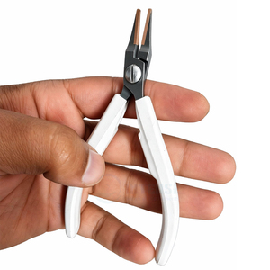 Copper Jaw Jewelry Flat Nose Pliers Lindstrom Style White Grip Stainless Steel 5 Inch <b>Precision</b> <b>Tool</b> for Beading Craft Work - Product Image 3