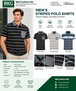 Polo rayé pour homme, manches courtes, coupe classique, tricoté, décontracté, blanc rose - Product Image 3
