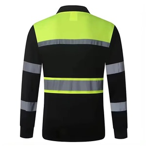 Polo de sécurité réfléchissant à manches longues avec logo personnalisé pour hommes, vêtements de travail imperméables pour la sécurité et l'industrie - Product Image 2