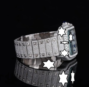 นาฬิกา NYC DIAMOND EMPIRE หรูหรา ระบบอัตโนมัติ เครื่องจักรกลจากญี่ปุ่น ตัวเรือนสแตนเลสทรงเหลี่ยม หน้าปัด 41 มม. ประดับเพชรโมอิสซาไนต์ - Product Image 4