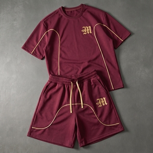 OEM Manufacturer's Custom <b>Men's</b> T Shirt and Shorts 2-Piece Set <b>Summer</b> Casual Logo Printed Clothing Customized Logo Printing - Product Image 4