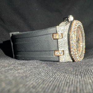 Reloj de Lujo Cuadrado Estilo Antiguo con Moissanita, Correa de Acero Inoxidable, Color Personalizado, Estilo Hip Hop con Diamantes, Reloj de Cuarzo - Product Image 1