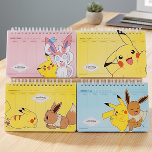 Ensemble de 4 agendas coréens Pokémon pour enfants, papeterie mignonne avec personnages Pika, carnet de notes, fournitures scolaires anime, vente en gros - Product Image 1