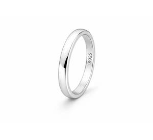 Minimalist 925 Sterling <b>Silver</b> Wedding Band Dome Shape Comfort Fit Unisex <b>Ring</b> S 925 Marked Hypoallergenic Jewelry - Product Image 3