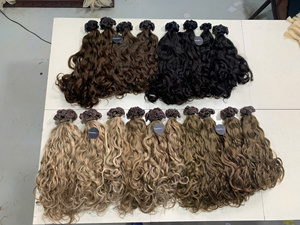 2026 Premium Genius Weft Hair Extensions 100% Vietnamese Virgin Human Hair Full Cuticle Super Double Drawn <b>Body</b> <b>Wave</b> - Product Image 4