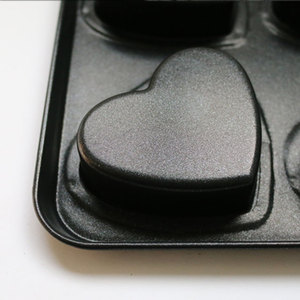 Moule à gâteau romantique en forme de cœur à 6 cavités, revêtement antiadhésif double face, acier au carbone robuste, compatible four, sans BPA, spécial - Product Image 4