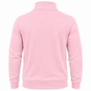 Suéter de Punto WARPRO INDUSTRY para Hombre, Color Rosa Sólido, Cierre de Cremallera 1/4, Corte Regular, Manga Larga, Cuello Alto, Poliéster/Algodón - Product Image 2