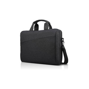 Maletín negro para portátil con correa para el hombro, cierre de cremallera y bolsillo frontal, diseño de color sólido para viajes de negocios - Product Image 1