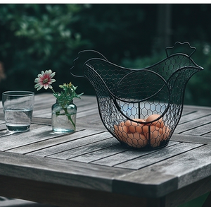 <b>Egg</b> <b>Basket</b> Wrought Iron Square Shape Black Color Kitchen Accessories Metal Iron Storage Rack Display <b>Egg</b> Storage <b>Basket</b> - Product Image 5