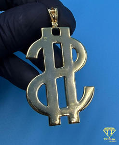 จี้รูปสัญลักษณ์ดอลลาร์สุดหรู ประดับเพชรแบบ Iced Out สไตล์ฮิปฮอป สร้อยคอทองคำ/เงิน ดีไซน์วิบวับ ของขวัญเครื่องประดับสุดโดดเด่น - Product Image 3