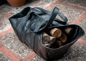 Sac à bois en cuir robuste, porte-bûches très résistant, résistant à l'eau et à la saleté, sac de transport pour bois de chauffage, porte-bois en cuir - Product Image 5