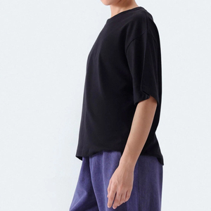 Camiseta Oversize de Algodón Felpa para Mujer, Corte Regular, Cuello Redondo, Estilo Casual, Ecológica, Streetwear, Básica, con Logotipo Personalizado, OEM, Venta al por Mayor - Product Image 5