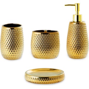 Elegante Juego de Baño de Diseño con Acabado Dorado, Perfecto para un Baño Lujoso, Decoración de Baño de Lujo y Cuidado Personal - Product Image 1