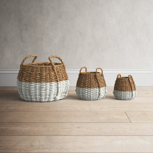 Organisateur de panier décoratif en jonc de mer tissé à la main rustique avec un style campagnard élégant - Product Image 6