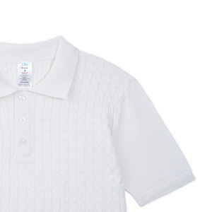 เสื้อถักลายเคเบิ้ล 100% อะคริลิก ผ้าถักสำหรับผู้ชาย CRAZIGOODS เสื้อแขนสั้นทรงลำลอง ผ้าริบ ยับยาก ODM OEM - Product Image 2