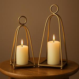 Porte-bougie créatif classique en fil de fer en forme de cerf, décoration simple pour la maison, la salle à manger, la table, pour lanternes métalliques - Product Image 2