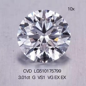 Pierre précieuse de qualité supérieure, 3,01 carats, G VS1, taille brillant excellente, cultivée en laboratoire, certifiée IGI, pour la fabrication de bijoux, D'VINS JEWELS, vente en gros - Product Image 2
