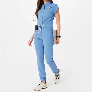 Offre Spéciale : Ensemble de Tenues Médicales Extensibles pour Spa et Hôpital – Blouse et Pantalon Jogger à Manches Longues pour Infirmières - Product Image 3