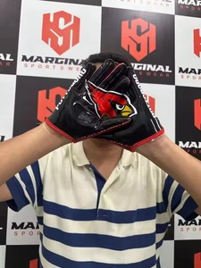 2026 New Arrival Custom Design Grip Full Finger <b>Hook</b> Loop Closure Adults Kids High Quality American Football Receiver Gloves - Product Image 3