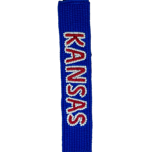 Durable Kansas Beaded Adjustable Fashion Keychain <b>Wristlet</b> Handmade Color Combinations City Team Key Accessories in Gameday 2026 - Product Image 1
