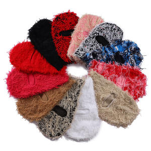 Customizable Polyester Acrylic Knitted Winter Balaclava One Hole Full Face Cover Distressed Ski Mask - Product Image 3