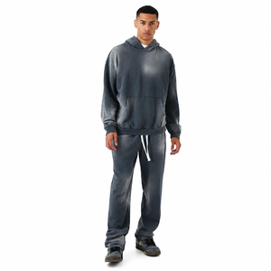Sudadera con Capucha Extra Grande de Estilo Vintage Personalizada |   Conjunto Deportivo de Felpa Gruesa con Efecto Desgastado |   Ropa Urbana Premium de Felpa Francesa - Product Image 1