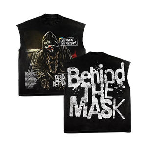 T-shirt pour homme en coton 100% personnalisé, 280 g/m², en molleton français noir, à manches longues, imprimé avec des strass, respirant, taille oversize - Product Image 4