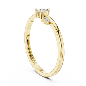 CELEST FLORAL Bague minimaliste en or jaune 18 carats plaqué rhodium, sertie de diamants de laboratoire taille brillant, pour fêtes, événements glamour et la Saint-Valentin - Product Image 3