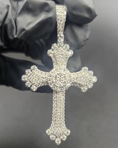 จี้กางเขนมอยส์ซาไนต์ สไตล์แร็ปเปอร์ ประดับเพชรเงินแท้ 925 จี้ฮิปฮอป จี้สัญลักษณ์ทางศาสนา จี้คริสเตียน ของขวัญบาปิสตัม - Product Image 1