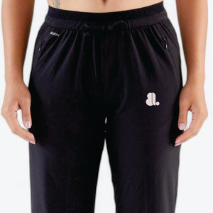 Pantalon de course décontracté pour femme, taille haute, à boutons, coupe droite, longueur intégrale, respirant, séchage rapide, écologique - Product Image 4