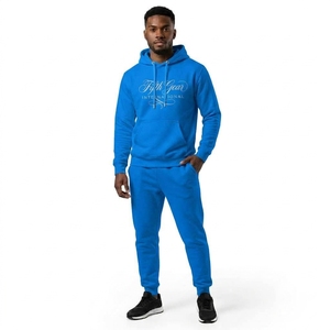 Men's <b>Pink</b> 100% Cotton <b>Tracksuit</b> Full Zip Hoodie Sweatpants <b>Set</b> Casual Solid Color Breathable Midweight Regular Fit Autumn Wear - Product Image 5