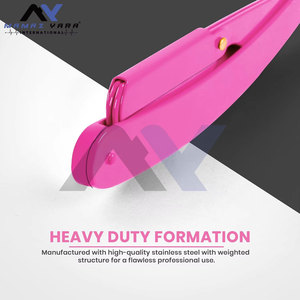Barber Straight Edge <b>Razor</b> in Safety 100 Percent Stainless Steel - Pink Elegance for Stylish Grooming Precision at Its Finest - Product Image 2