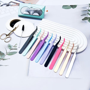 Pinzas para Pestañas de Acero Inoxidable con Punta Serrada, Duraderas, de Alta Calidad, para Uso en Salones de Belleza, Juego de Herramientas para Estilizar Pestañas, Logotipo Personalizado - Product Image 1