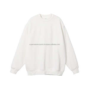 2024 personnalisé de haute qualité hommes surdimensionné sweat à col rond français éponge polaire goutte épaule 100% coton solide hiver sweats à capuche - Product Image 3