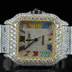 นาฬิกาข้อมือสแตนเลสสตีลหรูหรา ระบบออโตเมติก ดีไซน์ฮิปฮอป ประดับเพชร VVS มอยส์ซาไนต์  หน้าปัดสี่เหลี่ยม ขนาด 12 มม. ผ่านการทดสอบเพชร - Product Image 2