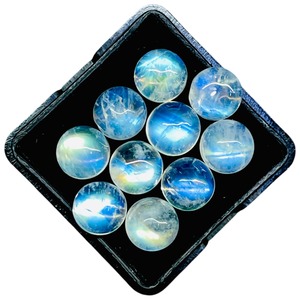 Piedra Lunar Natural de Corte Redondo Cabujón 7mm con Destello Azul, Lote de Gemas Sueltas a Precio Mayorista para Fabricación de Joyas - Product Image 2