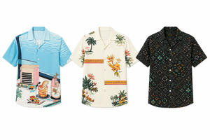 Camisa Premium de Verano para Hombre, Casual, de Manga Corta, con Estampado Completo, Cuello Cubano, Abotonada, de Poliéster/Algodón - Product Image 1
