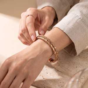 Sculpted Copper Bangle <b>Bracelet</b> Unique Artistic Silhouette Fashion Accessory Manufacturer - Product Image 2