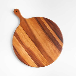 Planche à découper en bois de qualité supérieure, artisanale, écologique, durable, épaisseur 1,3 cm, passe au lave-vaisselle, forme ronde - Product Image 2