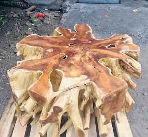 Mesa de centro de raíz de teca, mueble comercial, mesa única, mueble de hotel, material de madera dura - Product Image 1