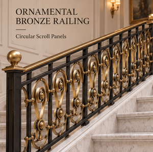 Barandilla Circular de Bronce para Hoteles de Lujo, Villas, Escaleras e Interiores Arquitectónicos Premium - Product Image 1