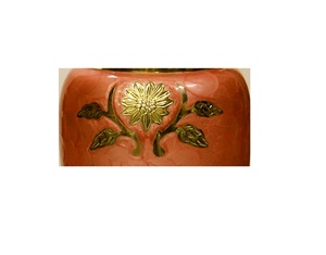 Urna de cremación de latón para cenizas humanos, diseño Adorable, rosa con girasol, elegante, directo de fabricación - Product Image 2