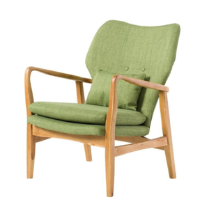 Modern Wooden Accent Chair Upholstered Lounge <b>Armchair</b> Green Leisure Seat for Garden Patio Living Room - Product Image 3