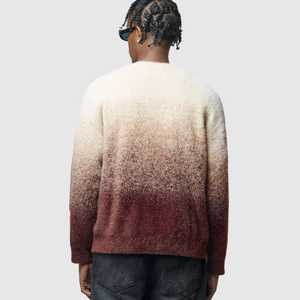 Pull en maille moelleuse à col montant pour l'hiver, vente en gros |   Coloris unis effet ombré |   T-shirt à manches longues pour homme en mohair brossé, séchage rapide, 500g - Product Image 5