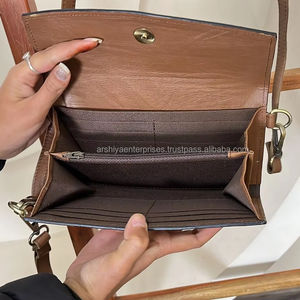 Portefeuille-bracelet en cuir véritable artisanal, style western, en cuir de vachette, fait main, pochette pour femme, portefeuille long de créateur avec blocage RFID - Product Image 6