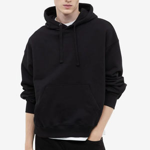 Custom <b>500</b> <b>Gsm</b> Heavyweight Winter Streetwear Boxy Cropped Oversized Fleece Pullover <b>Hoodie</b> Front Logo Polyester/Cotton Blend Men - Product Image 1