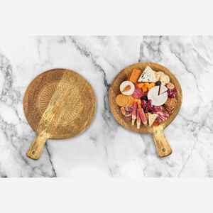 Planche à fromage ronde en bois de qualité supérieure, écologique, lavable au lave-vaisselle, polie à la main, dernier design, ustensiles de cuisine en gros - Product Image 4