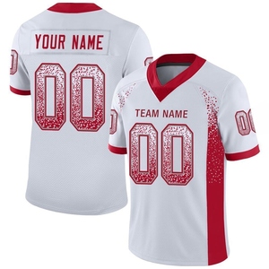 Vente en gros directe OMMIZ INDUSTRY Maillot de football authentique rétro personnalisé en maille marron, blanc et or vieilli - Product Image 4
