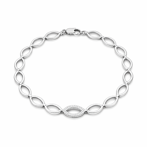 925 Sterling Silver Marquise Link Diamond Designer Elegant Geometric Chain Bracelet Fine Jewelry Women Party Wedding <b>Gift</b> - Product Image 1