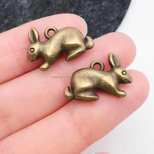 Vintage Style Metal Rabbit Keychain Brass Bunny <b>Key</b> <b>Holder</b> Cute Animal Charm for Gift and Decoration - Product Image 1